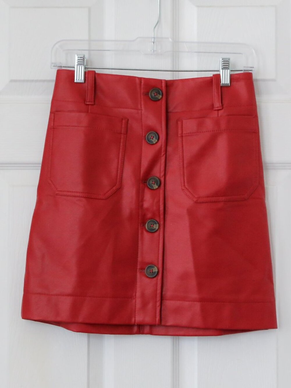NWT Anthropologie Maeve Colette Faux Leather Mini Skirt, Size XS